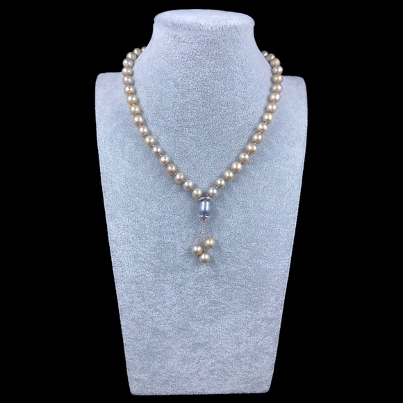 Freshwater Champagne Pearl Necklace - Picture 3 of 13